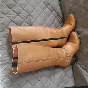 Tom McAn Brazilian leather stacked side zip boots